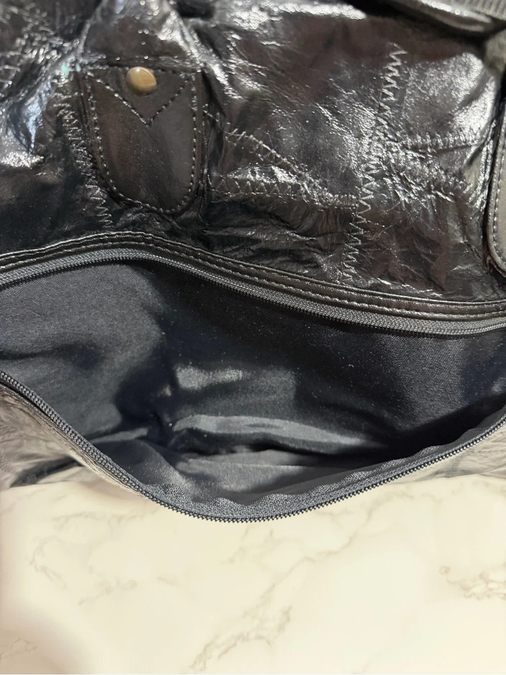 NWT Vintage Claire Chaise Collection Classic Black Leather Weekender Bag